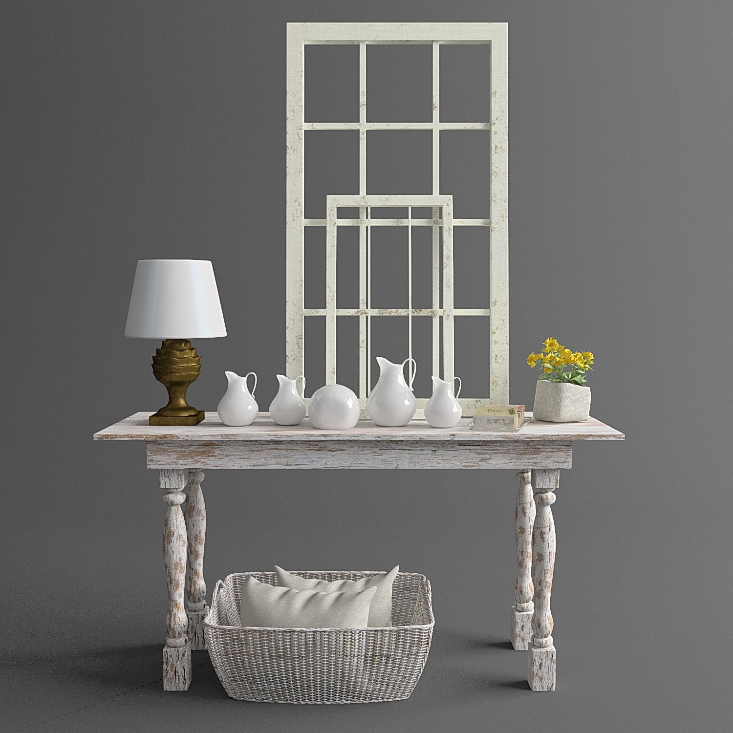 Console - shelf furniture set 3D model_20