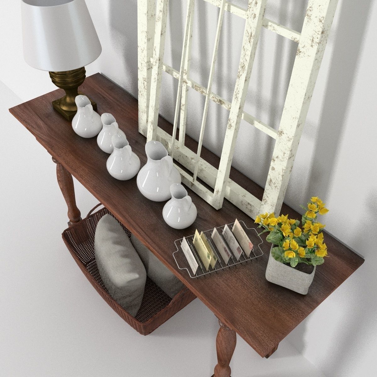 Console - shelf furniture set 3D model_19