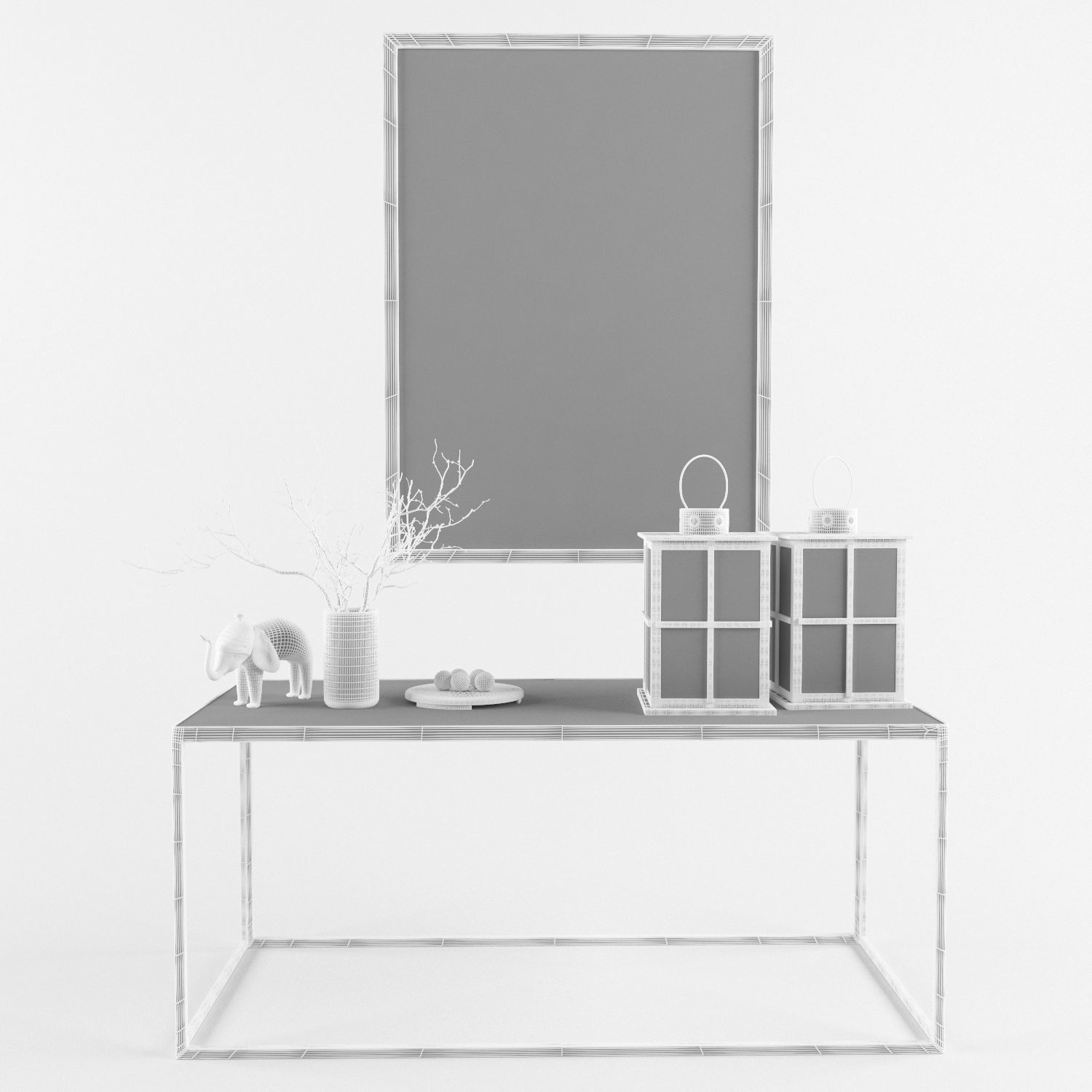 Console - shelf furniture set 3D model_16