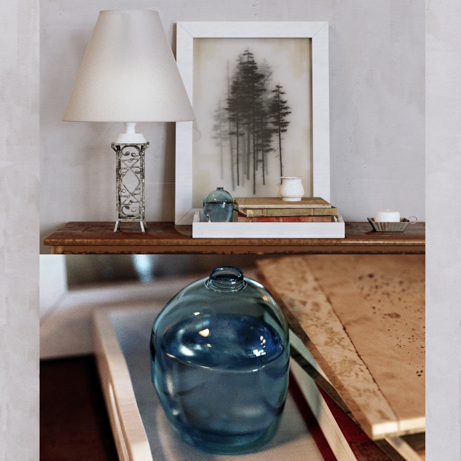 Console - shelf furniture set 3D model_10