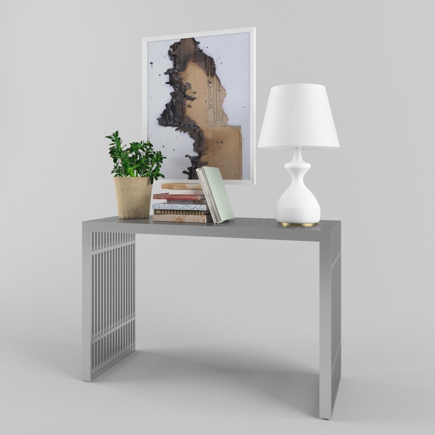 Console - shelf furniture set 3D model_5
