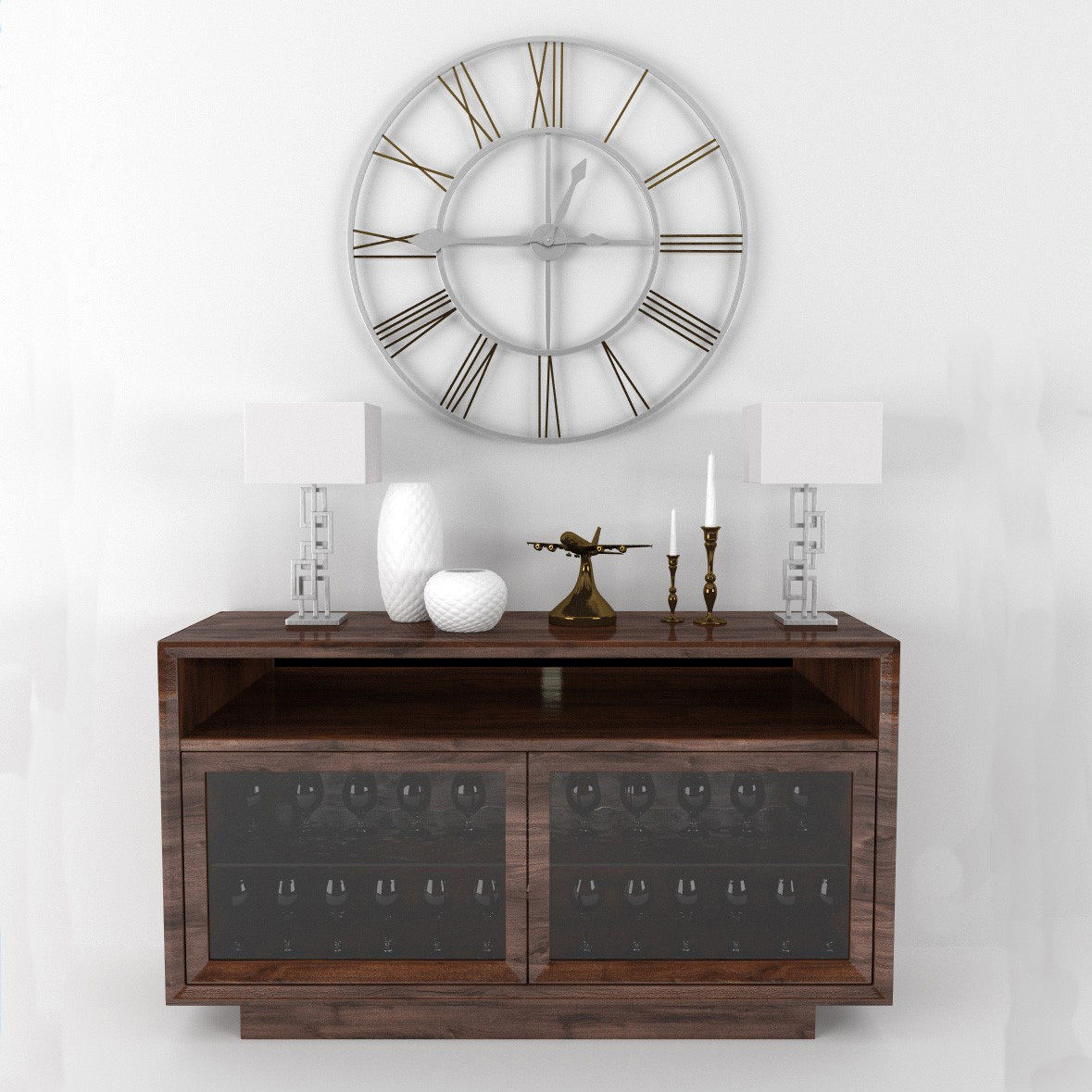 Console - shelf furniture set 3D model_22