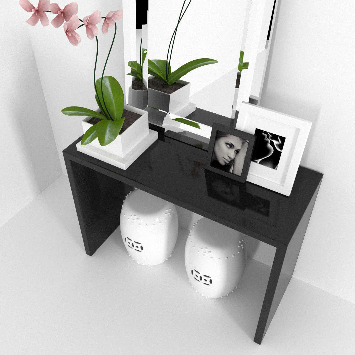 Console - shelf furniture set 3D model_33