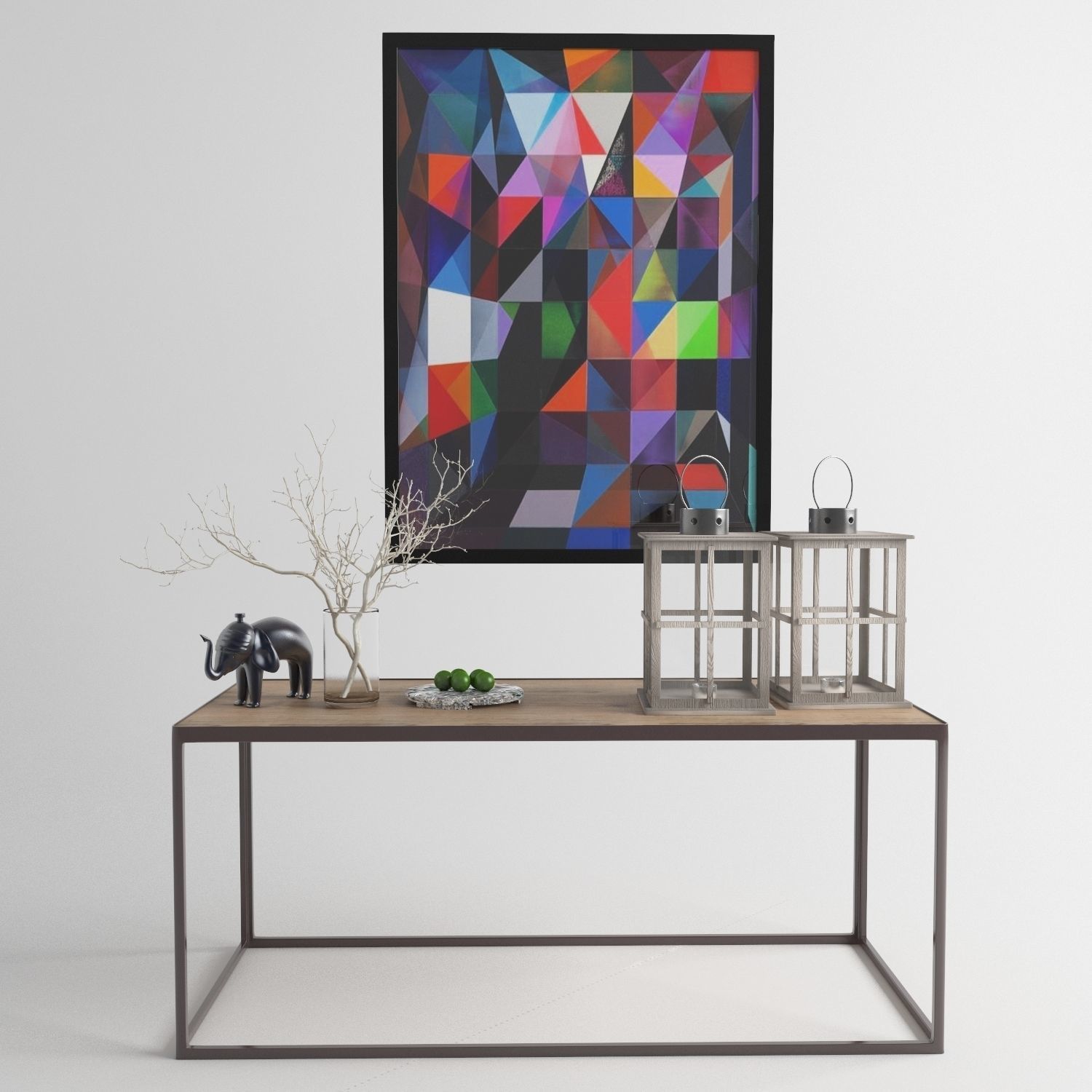 Console - shelf furniture set 3D model_15