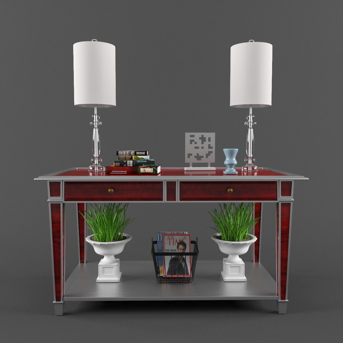 Console - shelf furniture set 3D model_27
