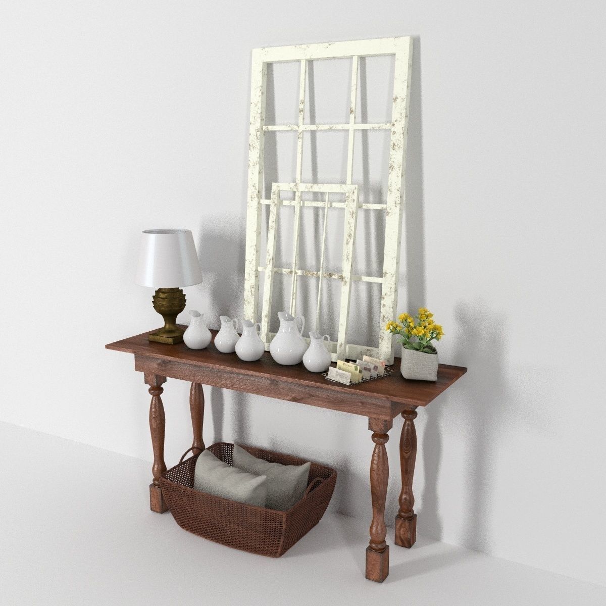 Console - shelf furniture set 3D model_17