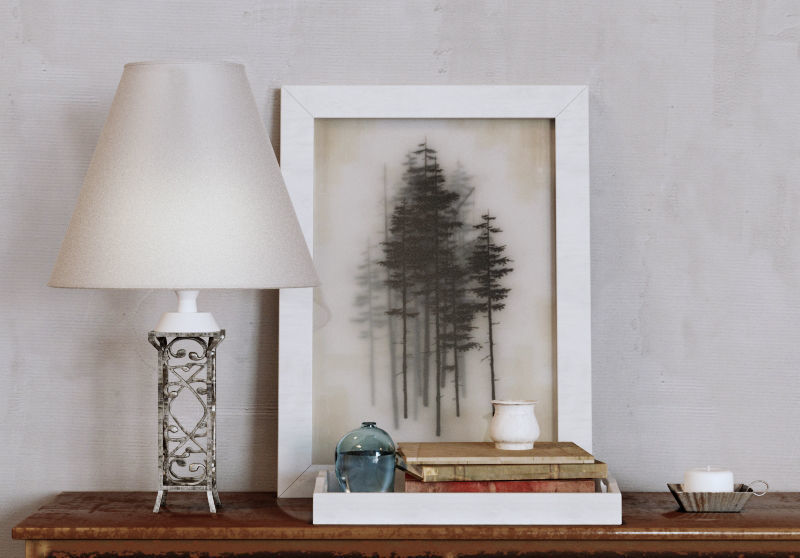 Console - shelf furniture set 3D model_8