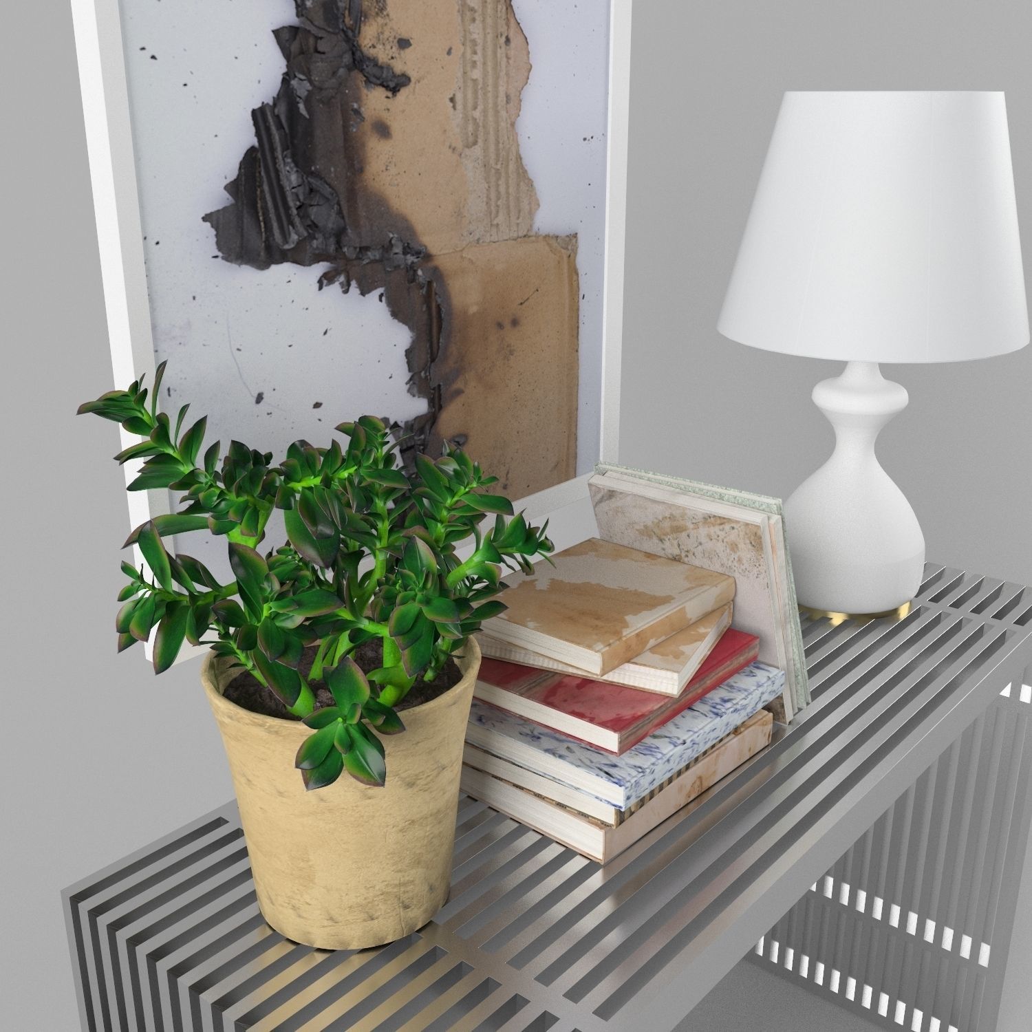 Console - shelf furniture set 3D model_6