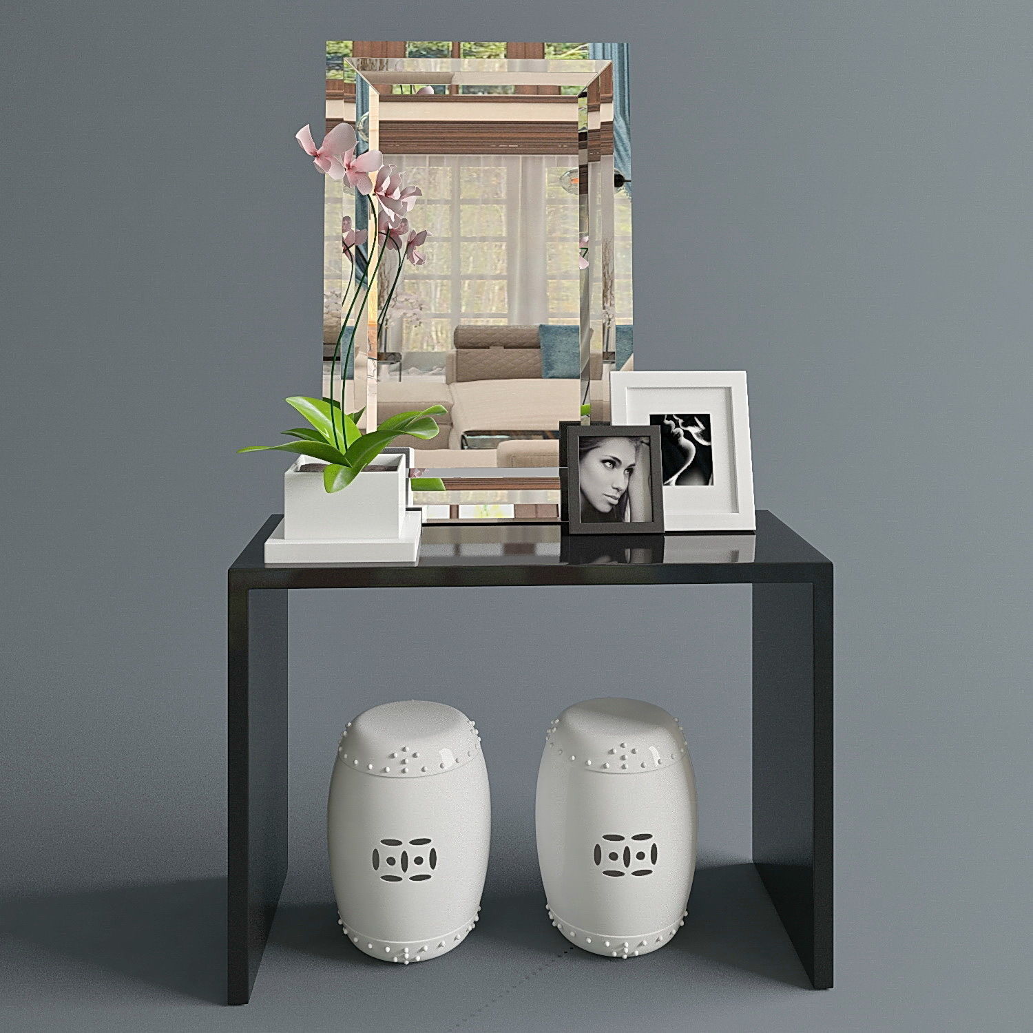 Console - shelf furniture set 3D model_31