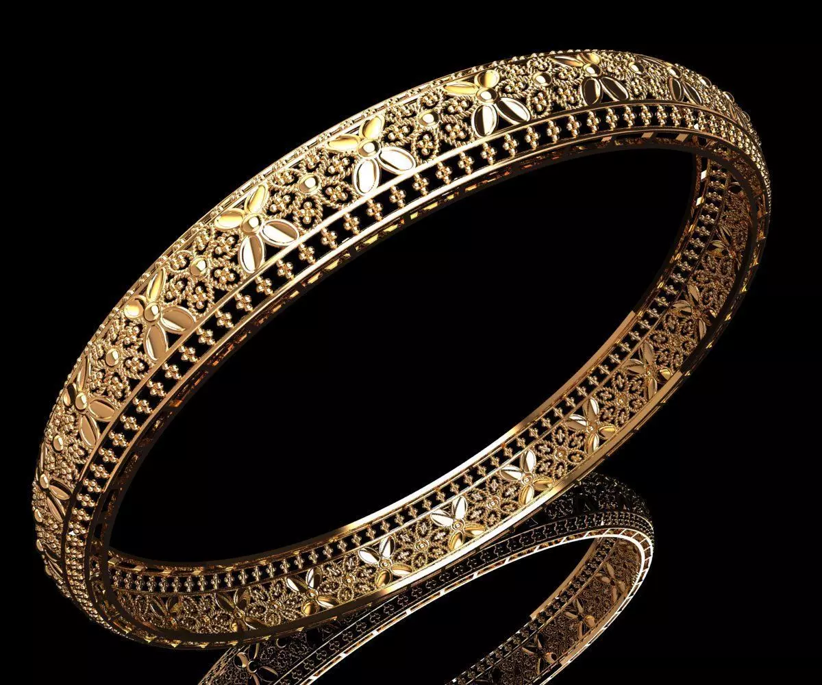 1520 Petal-Pattern Bangle 11gm 3D print model