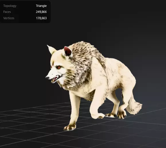 High Quality Cinematic Wolf Rigged and Animated 3D model