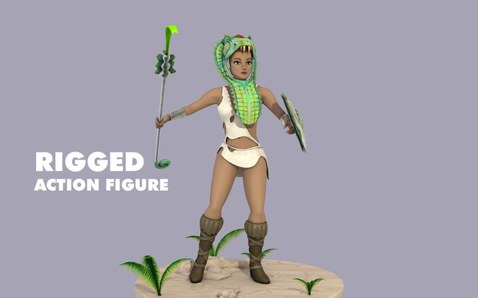 Rigged Action Figure Teela and Animation 3D model
