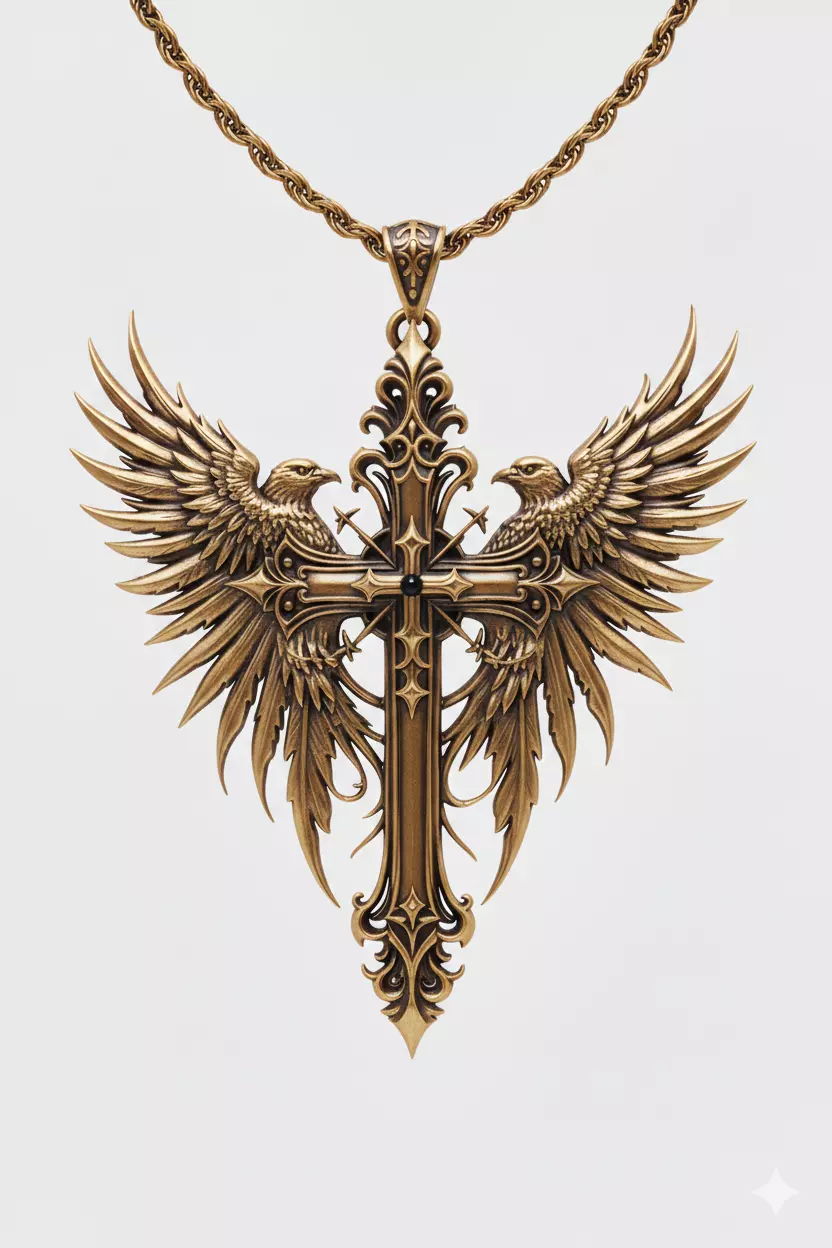 Pendant Bird Cross Pendant Cross Pendant Religious Pendant 3D print model