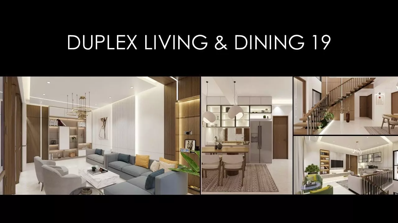 MODERN DUPLEX LIVING AND DINING INTERIOR 19 Low-poly 3D model