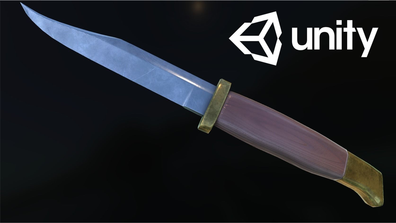 Low poly Knife four different knives Low-poly 3D model_2