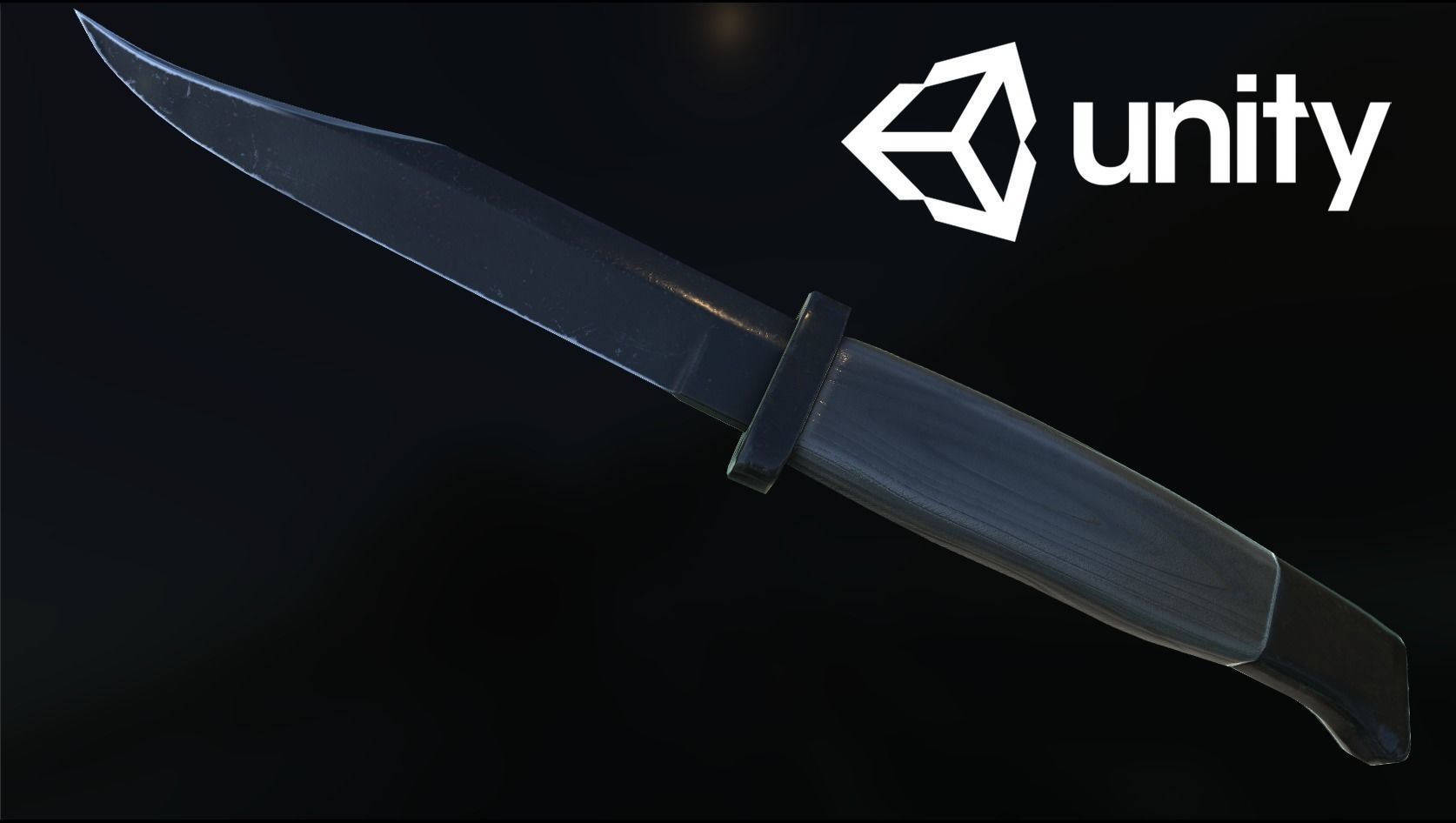 Low poly Knife four different knives Low-poly 3D model_4
