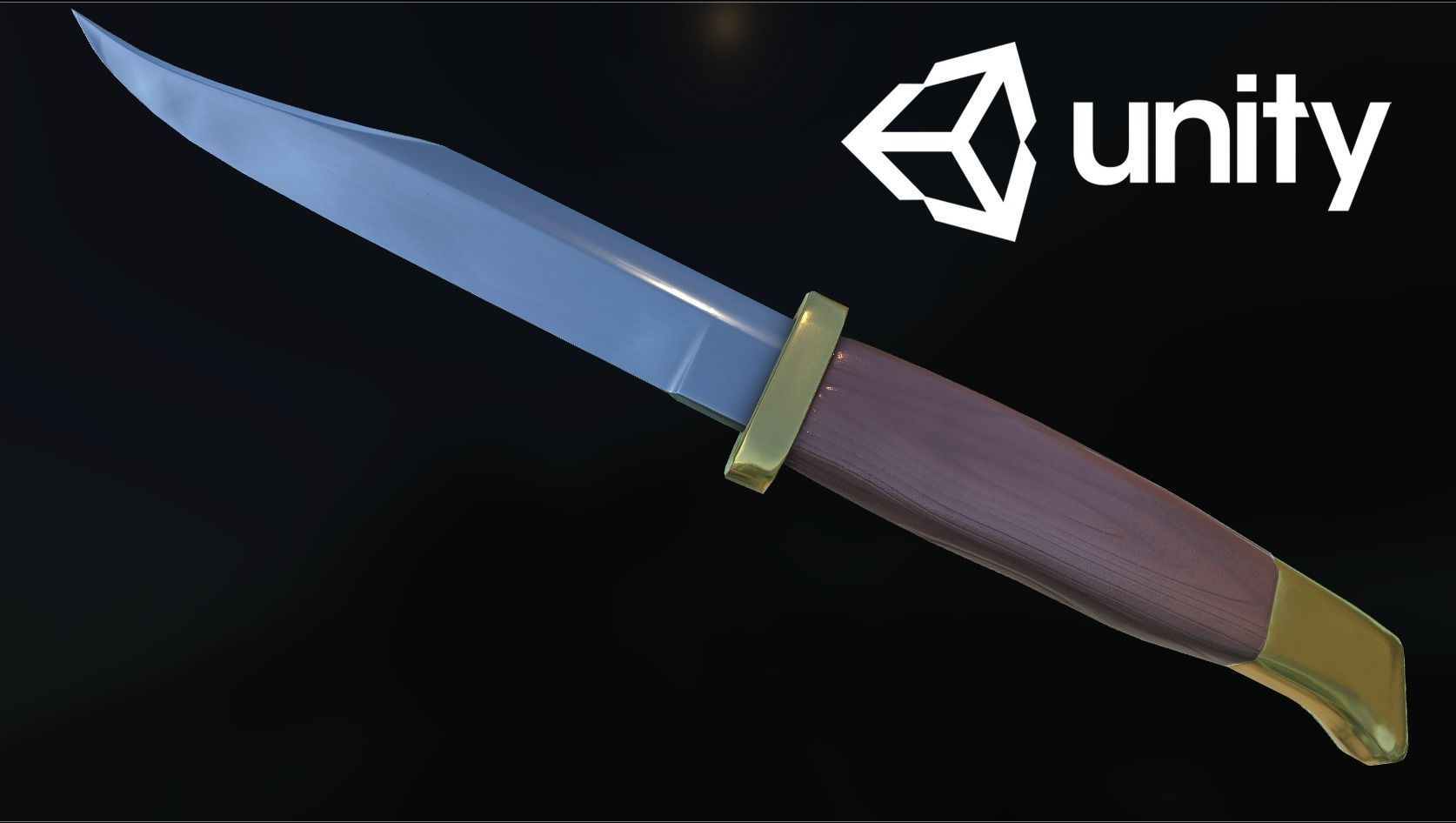 Low poly Knife four different knives Low-poly 3D model_1