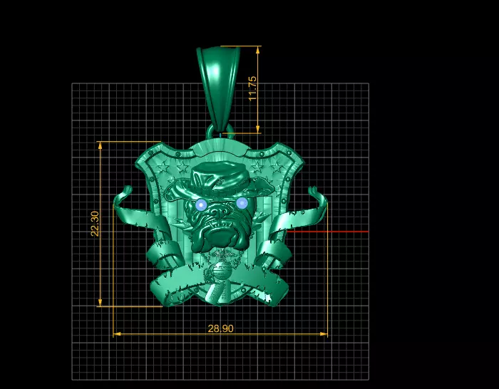 Golden Gangster Bulldog Pendant 3D print model