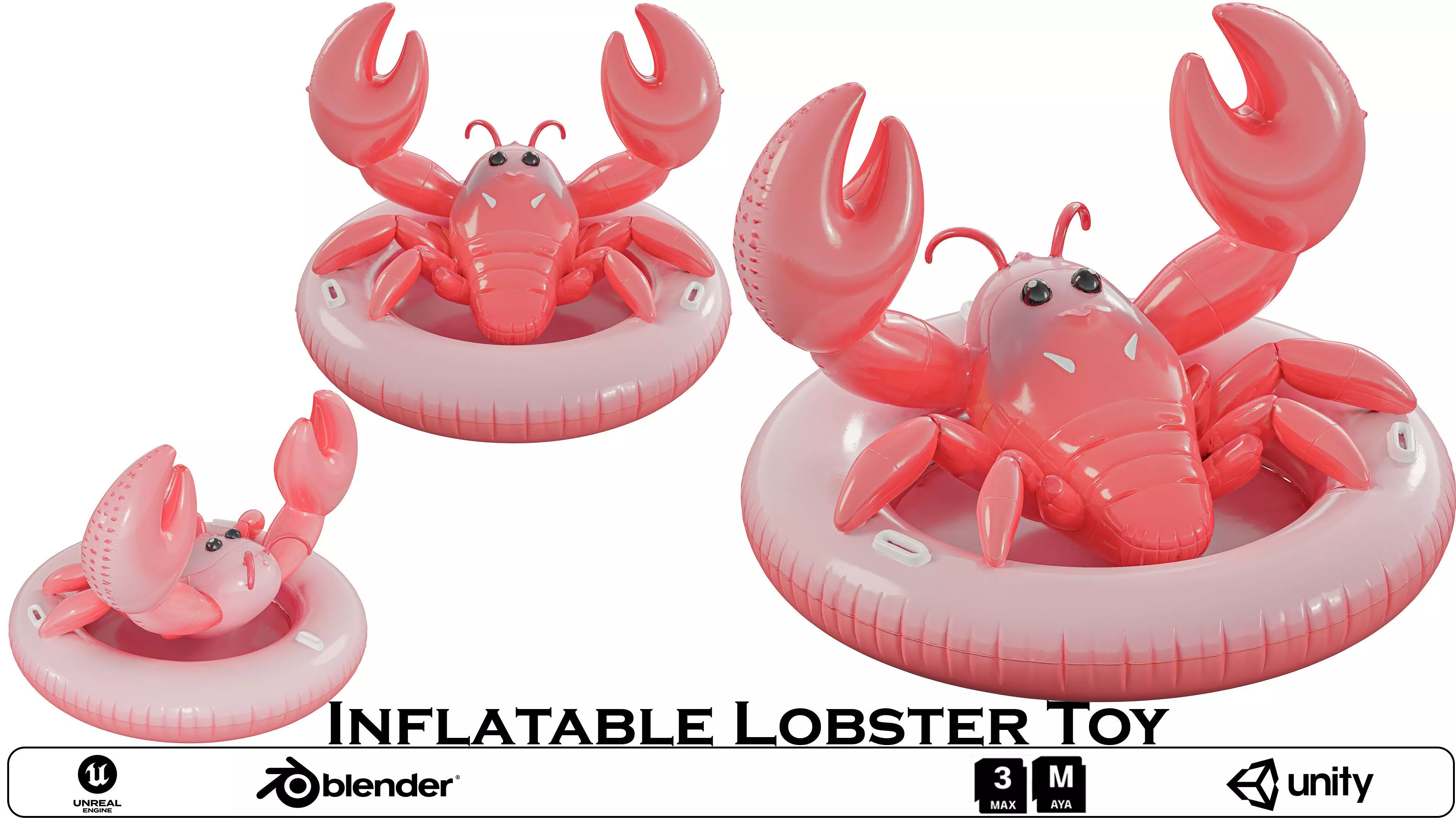 Inflatable Lobster Toy Low-poly 3D model