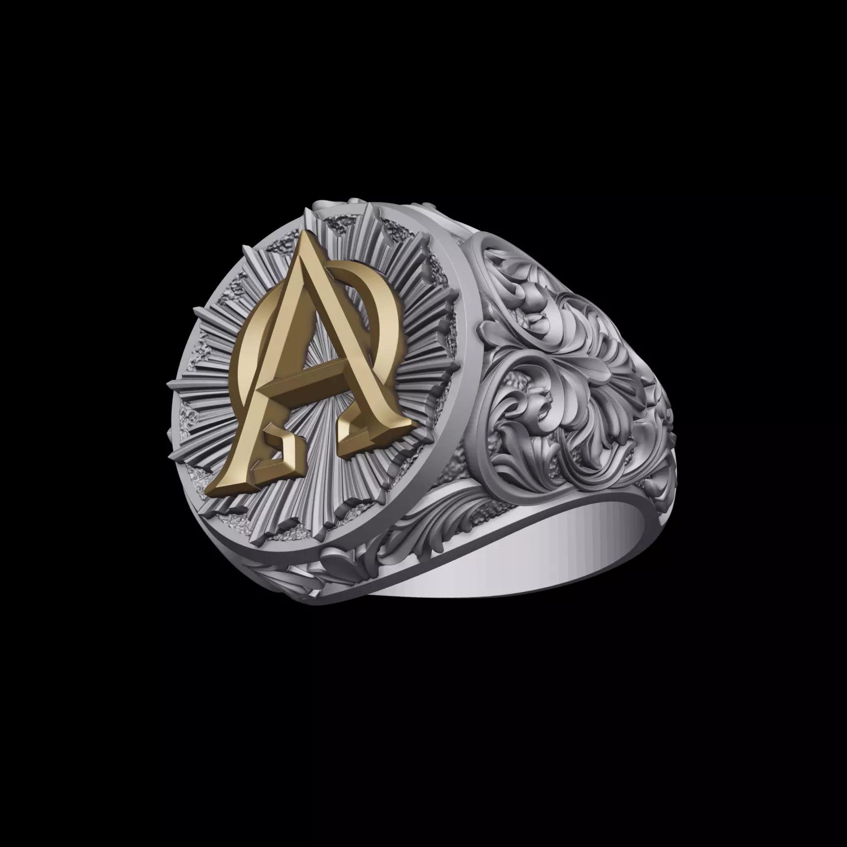 Alpha Omega ring 3D print model
