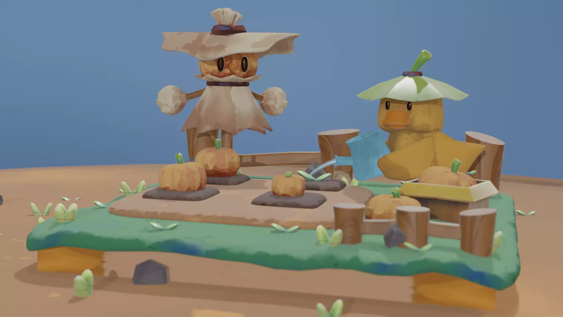 Duck Watering Pumpkin Free 3D model