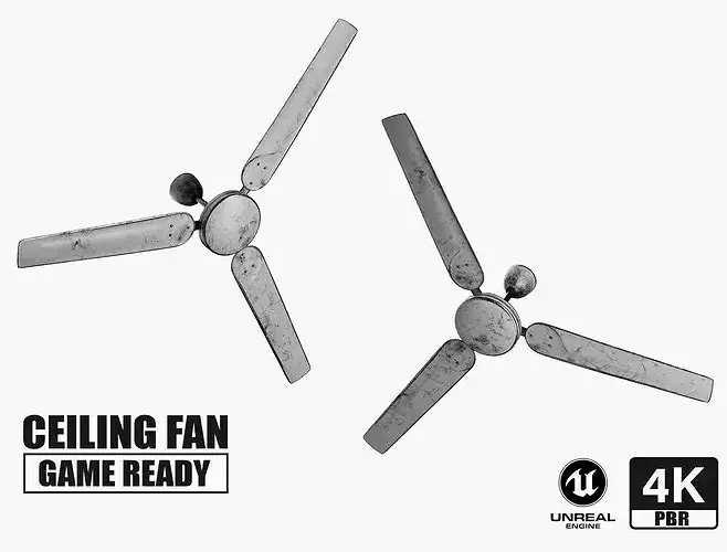 Tailwind 3B Ceiling Fan - 6 Texture Variants Game Ready