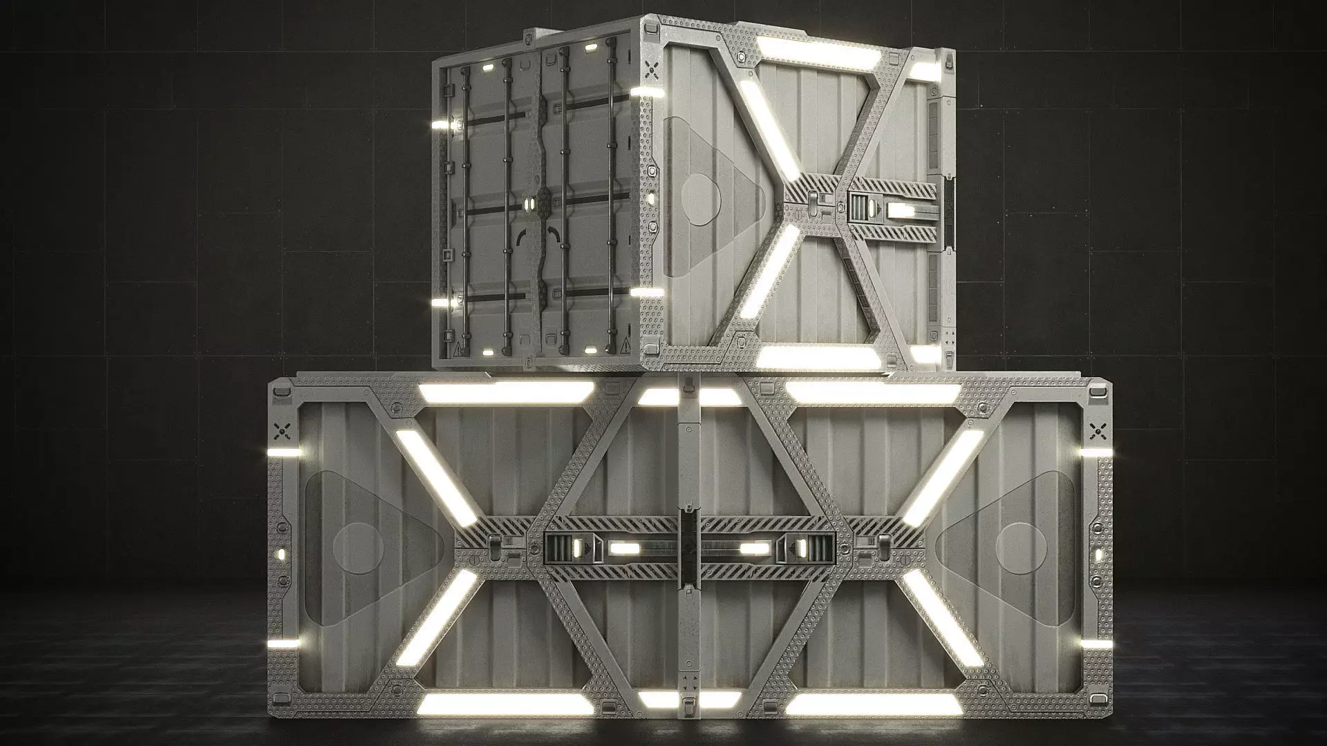 Sci-fi Container v1 Low-poly 3D model