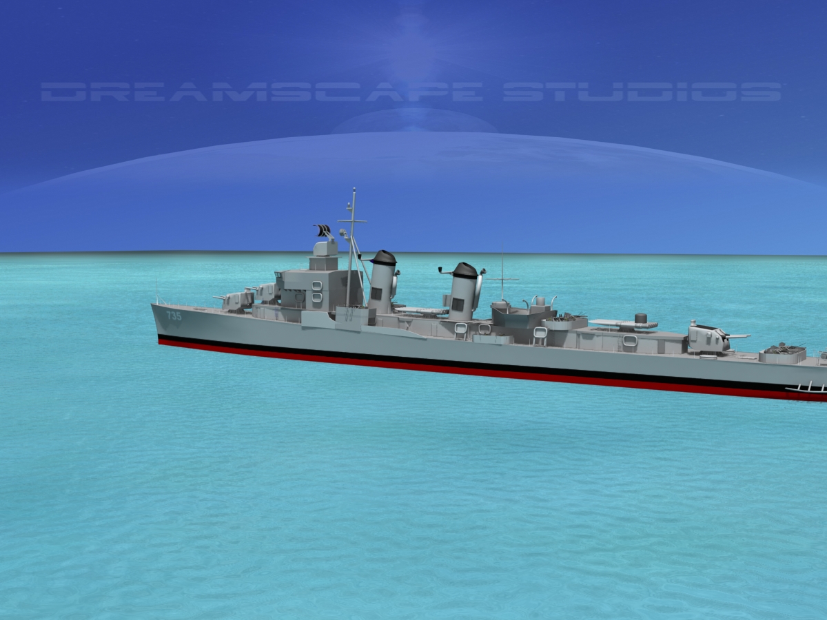 Sumner Class Destroyer  DD735 USS Robert Smith 3D model_10