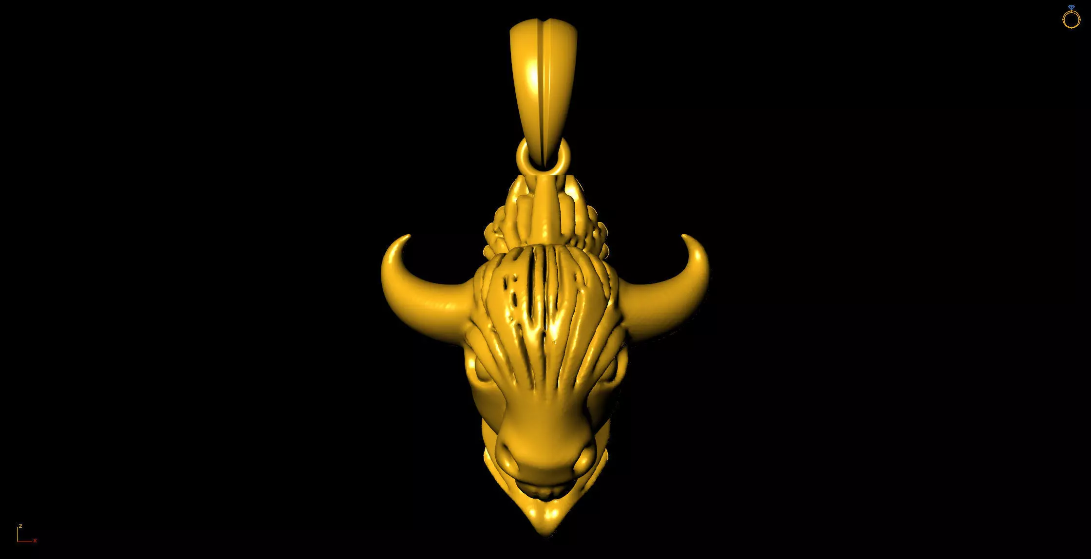 Bull pendant charms - one inch pendant Free 3D print model