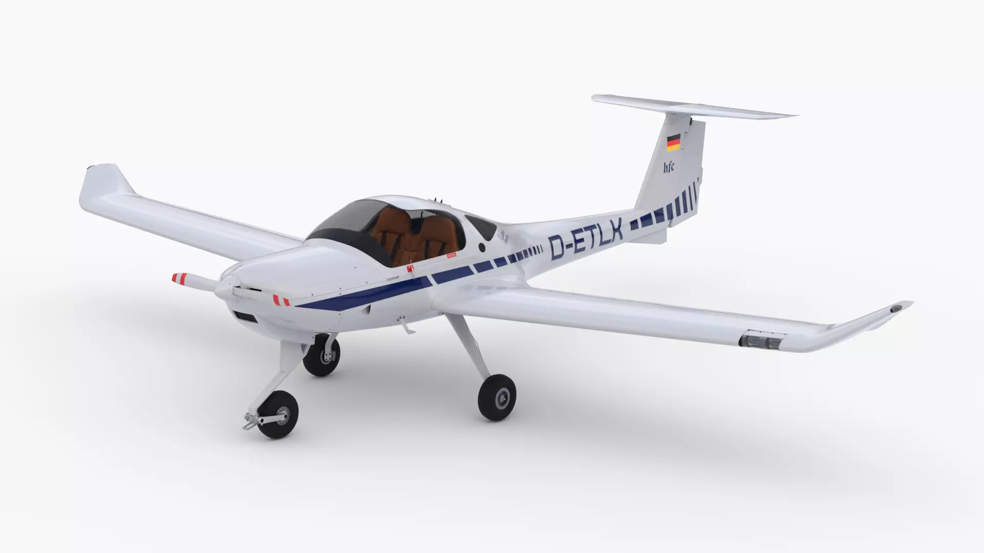 Aircraft Diamond DA20 ETLK Low-poly 3D model