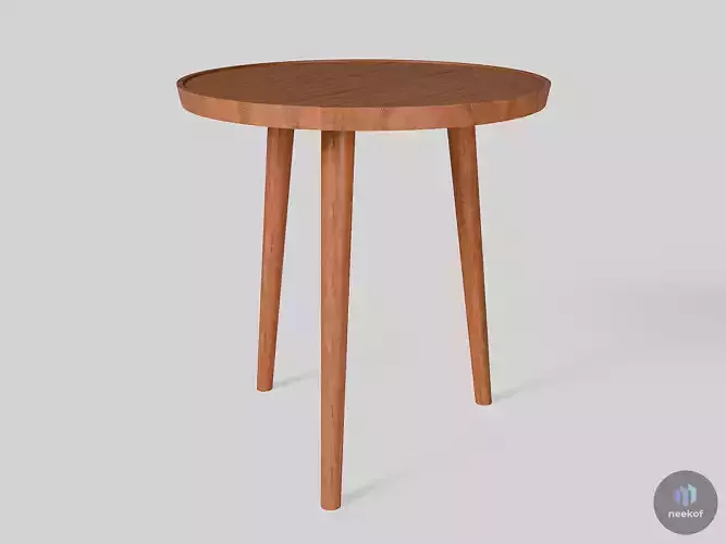 Round Wood Side Table End Table Nightstand - Side Table