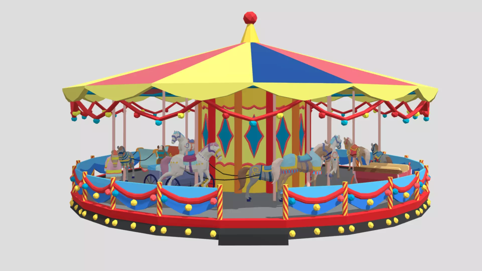 Merry-Go-Round Low-poly 3D model