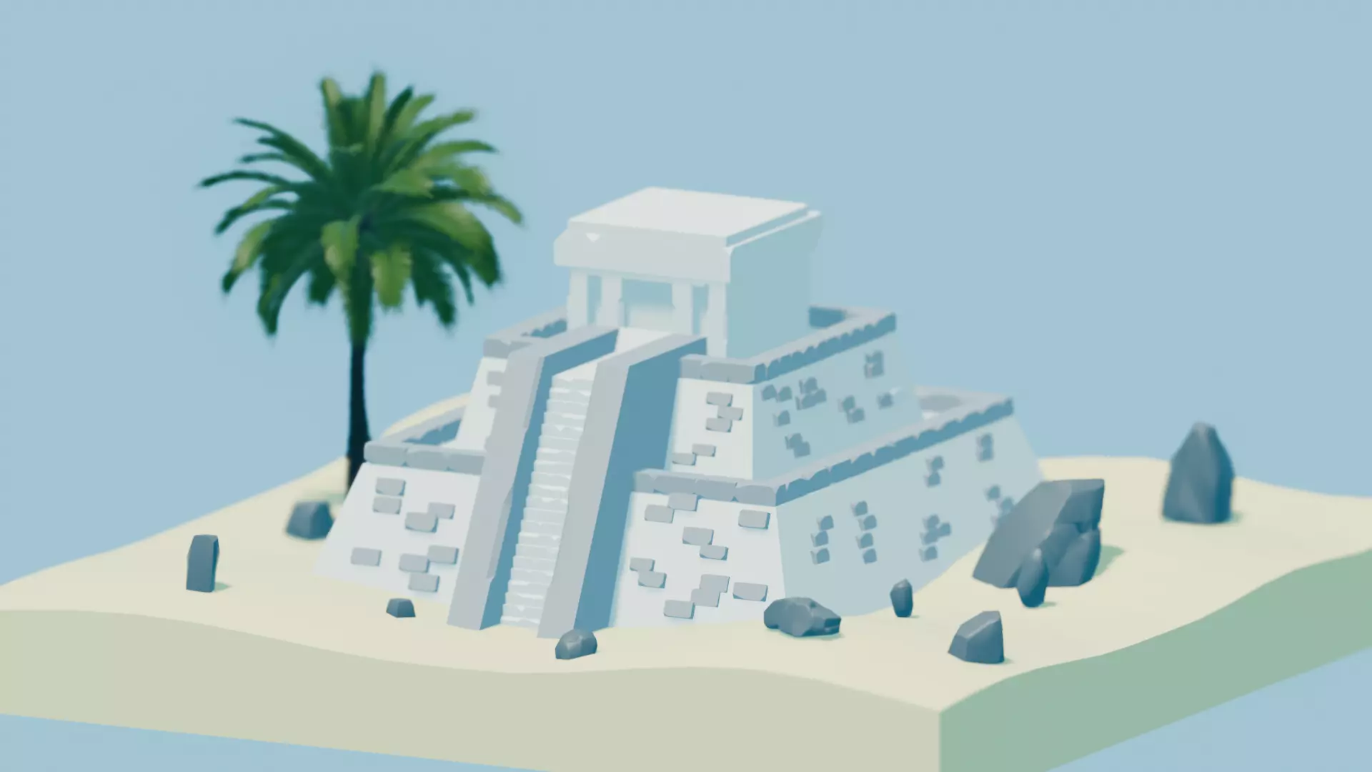 Low Poly Desert Temple - Stylized Game Ready Asset Low-poly 3D model