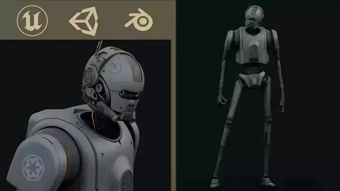 IMPERIAL DROID-05 Rigged for Unreal Engine - Unity - MIXAMO