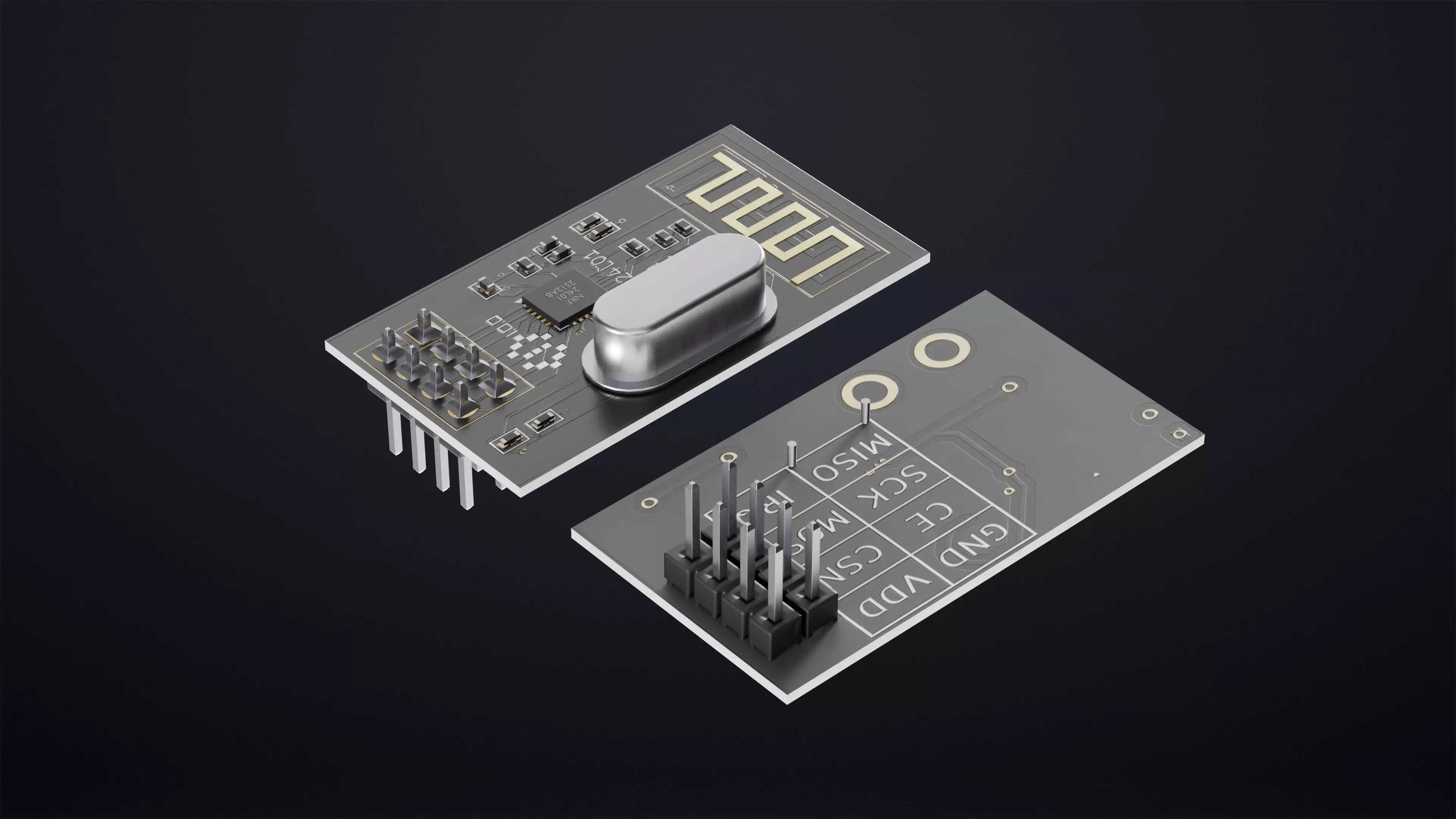NRF24L01 Wireless Transceiver Module 3D Model 3D model | CGTrader