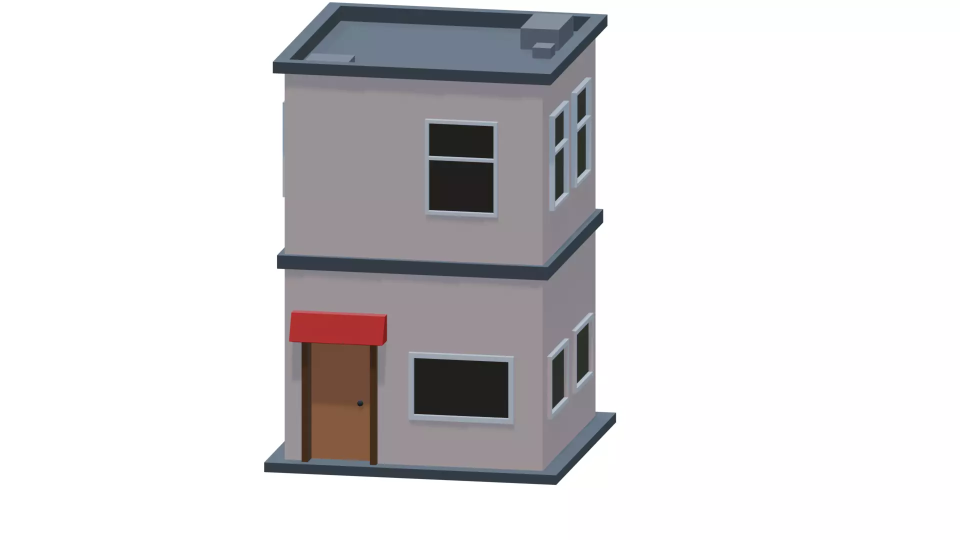 Stylized Low Poly City House - Game Ready Building Low-poly 3D model