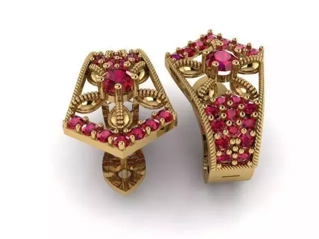 India Traditional Hoop Earrings 3D print model