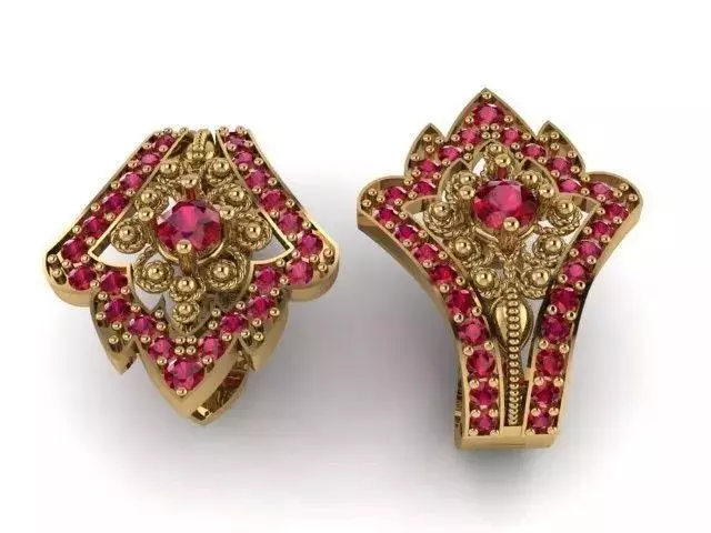 India Traditional Hoop Earrings 3D print model