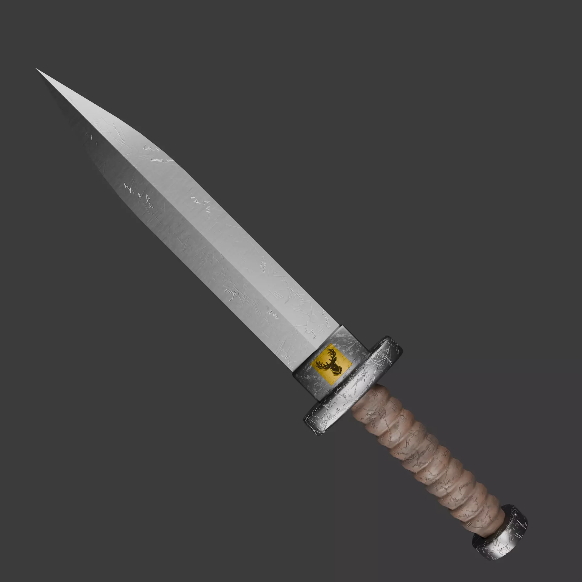 Stylized Curved Dagger - Low Poly Ancient Blade Low-poly 3D model
