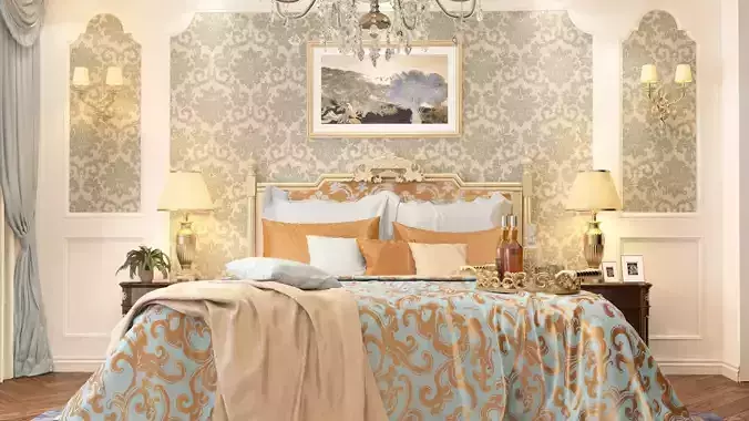 European Bedroom Design 3D model 2