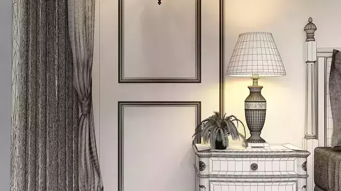 European Bedroom Design 3D model 6