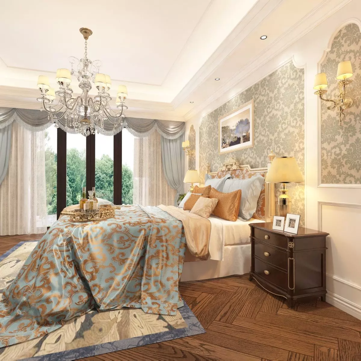 European Bedroom Design 3D model