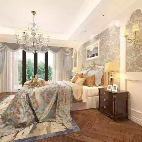 European Bedroom Design 3D model