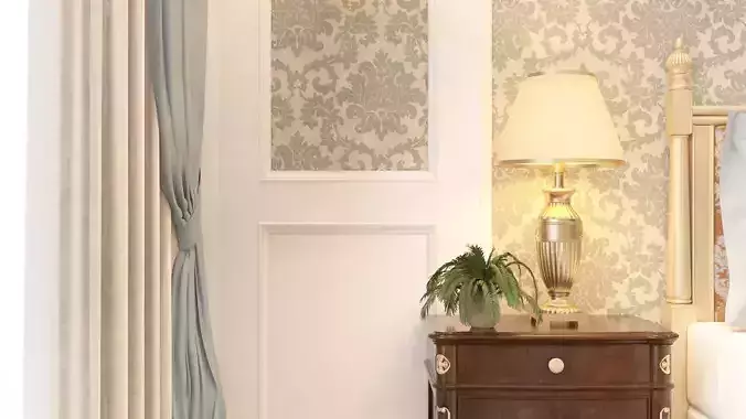European Bedroom Design 3D model 5