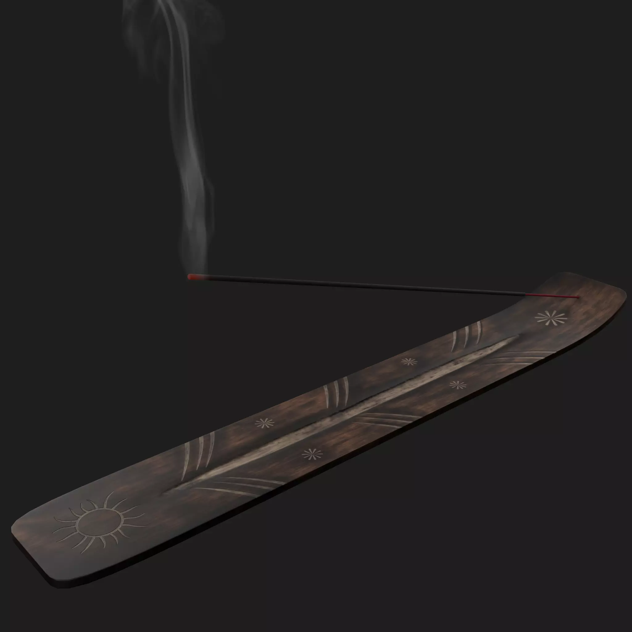 Incense sticks with stand Low-poly 3D model