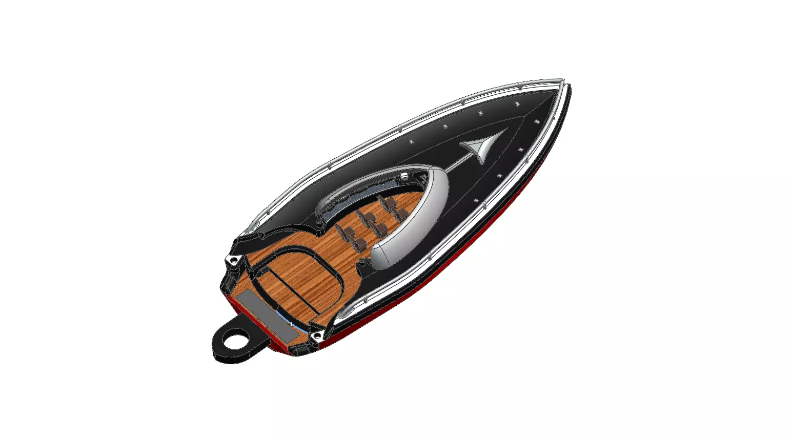 Keychain of boat 3D Printable keychain Free 3D print model