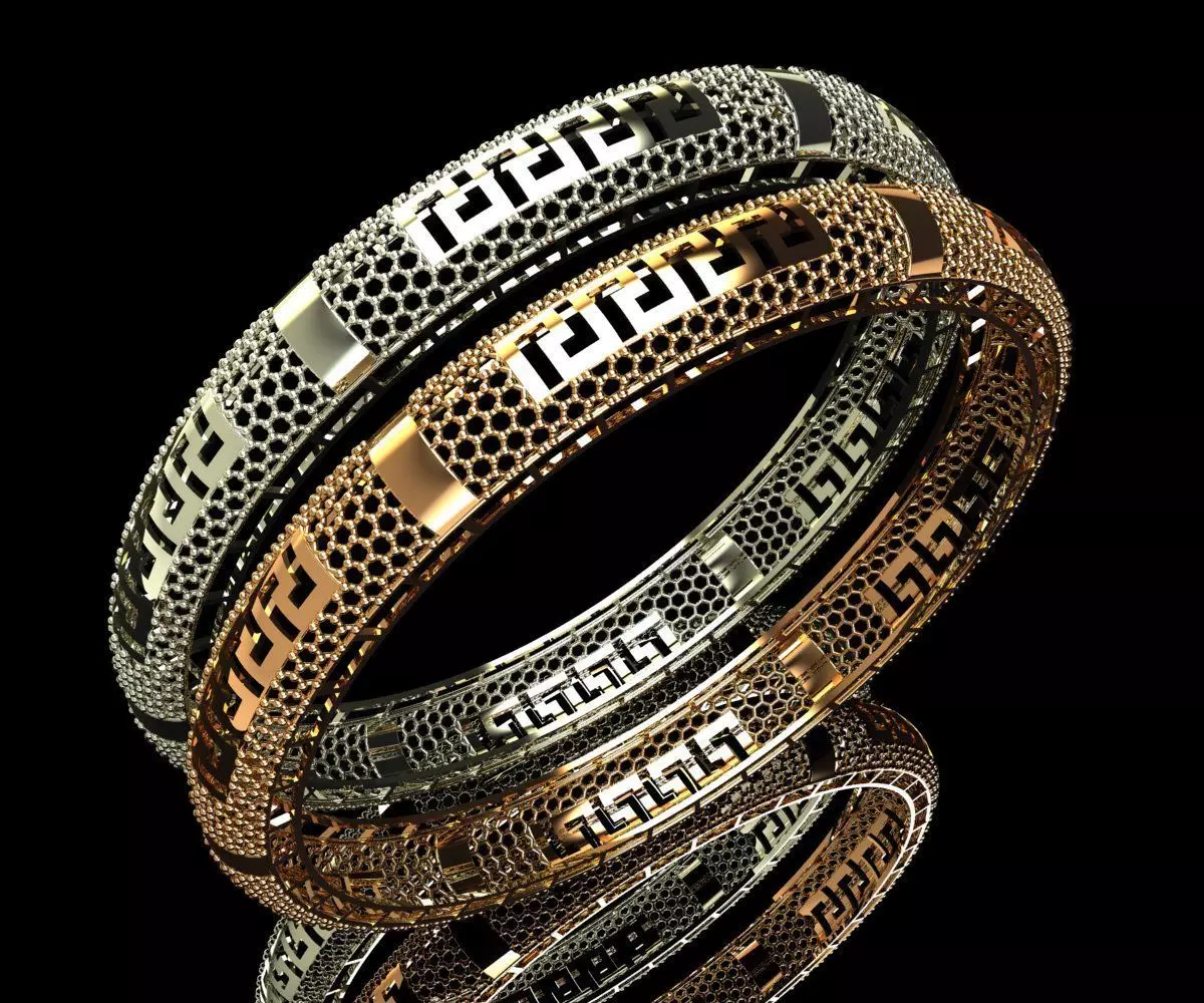 1524 Perforated Harmony Bangle 16gm 3D print model