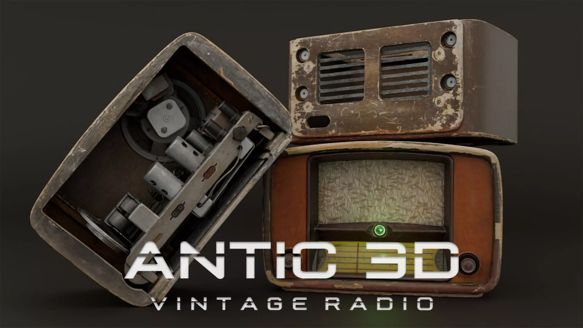 Vintage Radio Low-poly 3D model