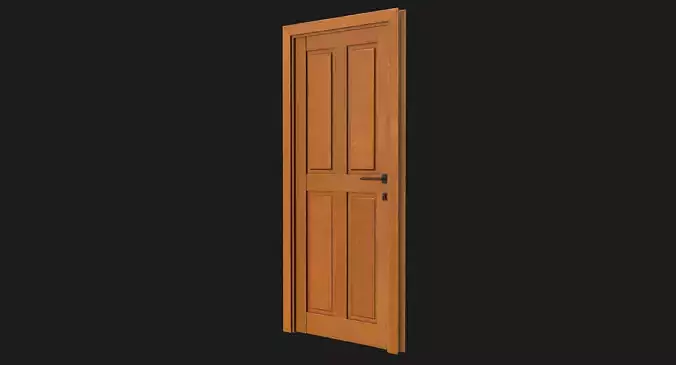 Wood Door Game Ready PBR Low-poly 3D model