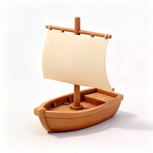 Stylized Small Pirate Sloop 3D Model 3D Model